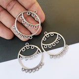 3 PAIR PACK' 35 MM APPROX SILVER PLATED EARRING BASE' USED IN DIY JEWELLERY MAKING