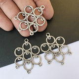 4 PAIR PACK' 35 MM APPROX SILVER PLATED EARRING BASE' USED IN DIY JEWELLERY MAKING