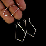 10 PAIR PACK' HANDMADE EARWIRE HOOKS' 16x32 MM APPROX' ANTI TARNISH' SILVER PLATED