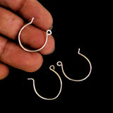 10 PAIR PACK' HANDMADE EARWIRE HOOKS' 19x22 MM APPROX' ANTI TARNISH' SILVER PLATED