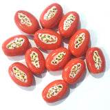Size 24x17x6mm, 10 PCS PACK, HANDMADE ETHNIC INDIAN TRADE HAND BRUSHED PAINTED BEADS. FAST BEADS.