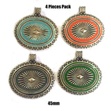 4 Pcs Pack Random Mix Enamelled Metal Pendants New Trend for Jewellery Making