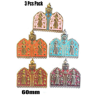 3 Pcs Pack Random Mix Enamelled Metal Pendants New Trend for Jewellery Making