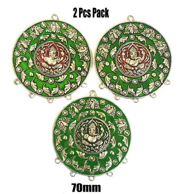 2 Pcs Pack Random Mix Enamelled Metal Pendants New Trend for Jewellery Making