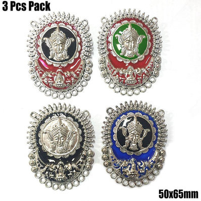 3 Pcs Pack Random Mix Enamelled Metal Pendants New Trend for Jewellery Making