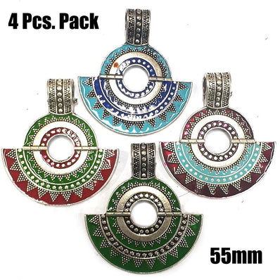 4 PCS PACK RANDOM MIX ENAMELLED METAL PENDANTS NEW TREND FOR JEWELLERY MAKING