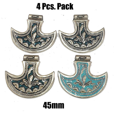 4 PCS PACK RANDOM MIX ENAMELLED METAL PENDANTS NEW TREND FOR JEWELLERY MAKING