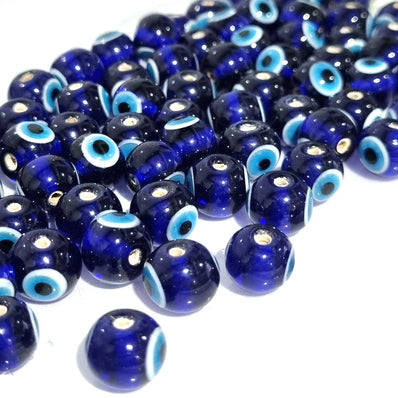 10 Square Blue Glass Evil Eye Beads, Chunky Artisan Handmade Lucky Pro –  LylaSupplies