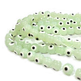 Pale Green 8 MM ROUND ' SUPER FINE QUALITY EVIL EYE GLASS CRYSTAL BEADS SOLD BY PER LIN PACK' APPROX PIECES 47-48 BEADS