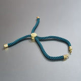 Per Piece Adjustable Slider Cord Bracelet Slider Extender for Jewellery Making Teal Color