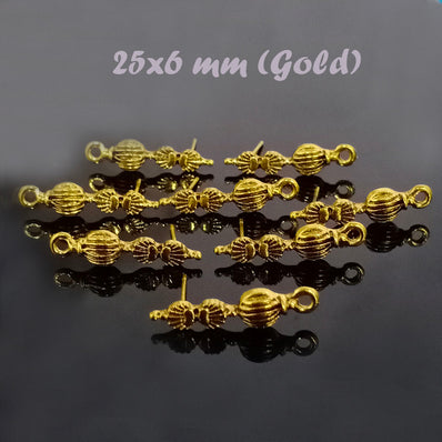 5 PAIR PACK '25X6 MM SIZE OXIDISED EARRING MAKING STUD JEWELLERY MAKING FINDINGS