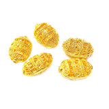 6 Pcs Gold anti Tarnish plated Filigree Brass Material handmade beads in size about 14x20mm