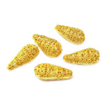 6 Pcs Gold anti Tarnish plated Filigree Brass Material handmade beads in size about 12x24mm
