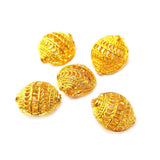 6 Pcs Gold anti Tarnish plated Filigree Brass Material handmade beads in size about 15x17mm