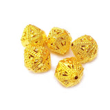 6 Pcs Gold anti Tarnish plated Filigree Brass Material handmade beads in size about 18x22mm