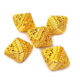 6 Pcs Gold anti Tarnish plated Filigree Brass Material handmade beads in size about 17x26mm