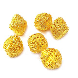 6 Pcs Gold anti Tarnish plated Filigree Brass Material handmade beads in size about 10x13mm