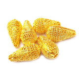 6 Pcs Gold anti Tarnish plated Filigree Brass Material handmade beads in size about 12x32mm