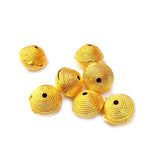 12 Pcs Gold anti Tarnish plated Filigree Brass Material handmade beads in size about 10x135mm