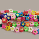 PER STRAND/LINE 9~10MM FIMO CANDIES DESIGNER RUBBER BEADS POLYMER CLAY BEADS FOR CRAFT AND JEWELRY MAKING, APPROX 40~43 BEADS IN A LINE, ONE LINE HAS ABOUT 16 INCHES LONG