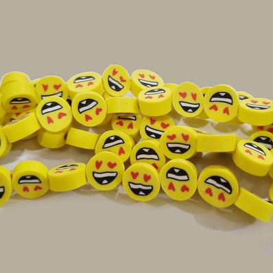PER STRAND/LINE 9~10MM FIMO CANDIES DESIGNER RUBBER BEADS POLYMER CLAY BEADS FOR CRAFT AND JEWELRY MAKING, APPROX 39 BEADS IN A LINE, ONE LINE HAS ABOUT 16 INCHES LONG