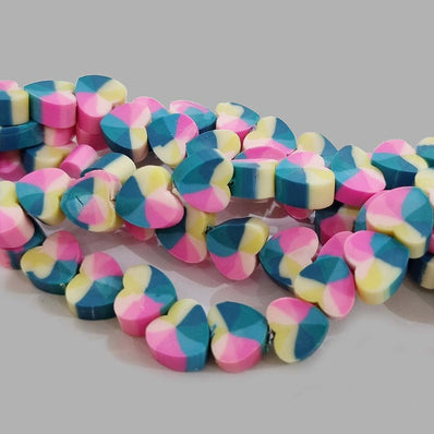 PER STRAND/LINE 9~10MM FIMO CANDIES DESIGNER RUBBER BEADS POLYMER CLAY BEADS FOR CRAFT AND JEWELRY MAKING, APPROX 39 BEADS IN A LINE, ONE LINE HAS ABOUT 16 INCHES LONG