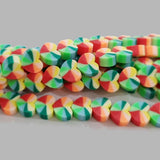 PER STRAND/LINE 9~10MM FIMO CANDIES DESIGNER RUBBER BEADS POLYMER CLAY BEADS FOR CRAFT AND JEWELRY MAKING, APPROX 39 BEADS IN A LINE, ONE LINE HAS ABOUT 16 INCHES LONG