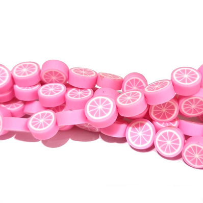 PER STRAND/LINE 9~10MM FIMO CANDIES DESIGNER RUBBER BEADS POLYMER CLAY BEADS FOR CRAFT AND JEWELRY MAKING, APPROX 39 BEADS IN A LINE, ONE LINE HAS ABOUT 16 INCHES LONG