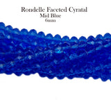 Per Line 16 inches long, Fire Polished Crystal Glass beads for Jewelry Making in size about 6mm
