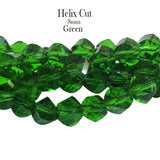 Per Line 16 inches long, Helix Cut Fire Polished Crystal Glass beads for Jewelry Making in size about 8mm