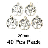 40 Pcs Pack, approx size  20mm Small Metal Oxidized Charm Pendant for Jewellery Making