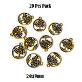 20 Pcs Pack, Small Metal Oxidized Charm Pendant For Jewellery Making
