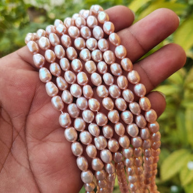 7.5-8 MM SIZE FRESH WATER REAL PEARL SOLD PER LINE 14" ~ 14.5" (APPROX BEADS 52-54)