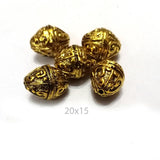 5 Pcs Pack Larger Size Filigree Handmade Beads