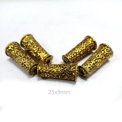 5 Pcs Pack Larger Size Filigree Handmade Beads