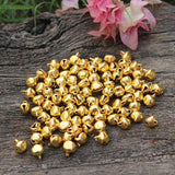 Metal Ghungru Charms Sold by 200 Pieces pack, Gold Color. 7-8 MM