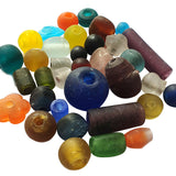 500 Gram Pack Large Colorful Matt Dull Finish  multi Glass Beads Size approx 14~30mm mixed