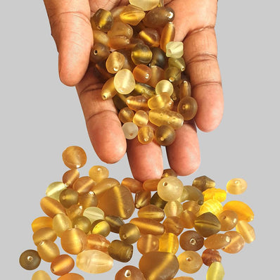 250 Gram Pack Topaz Matt Brown finish handmade Mix multi Glass Beads