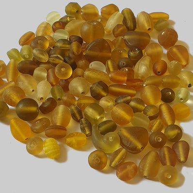 250 Gram Pack Topaz Matt Brown finish handmade Mix multi Glass Beads