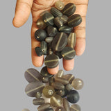 250 Gram Pack Gray Matt Dull Frosted  finish handmade multi shape  Glass Beads