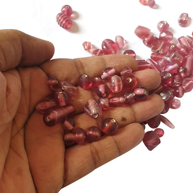 250 Gram Pack Fuchsia  color  Plain Glass Beads for jewellery making