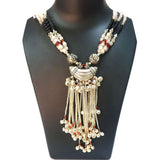 Black Onyx and Moonstone Vintage Boho Tribal Necklace Sold by Per Piece Pack