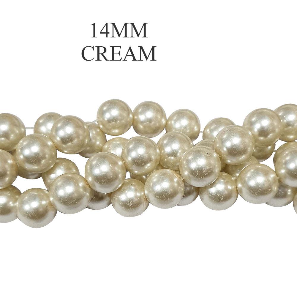 Glass Pearl Round Bead Strands High quality triple quoted , approx 60 Pcs, Strands line approx 32 Inches