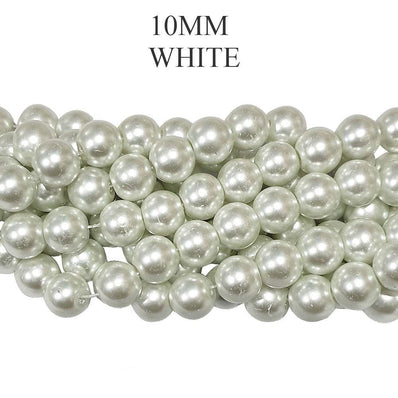 Glass Pearl Round Bead Strands High quality triple quoted , approx 88 Pcs, Strands line approx 32 Inches