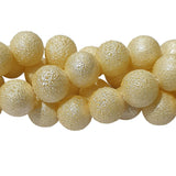 Per Strand, Approx 68 Beads, Size 12mm Cream Round  Sugared Glass Pearl Beads Fancy