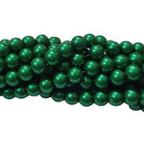 2 LONG STRAND/LINE 6MM Green COLOR GLASS PEARL BEADS FOR JEWELRY MAKING