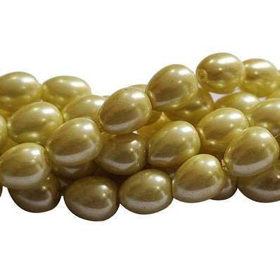 Loose Glass Pearl Beads Drop Shape, in size about7x9mm,  Sold Per 48 Beads, it will come about 16 inches while stringing