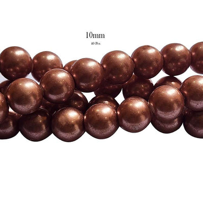 Loose Glass Pearl Beads Round Shape, in size 10mm Smooth Round,  Sold Per 40 Beads, it will come about 16 inches while stringing