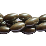 Loose Glass Pearl Beads Oval Shape, in size 10x18mm, Sold Per 21 Beads, it will come about 16 inches while stringing