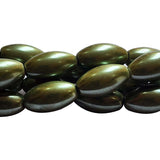 Loose Glass Pearl Beads Oval Shape, in size 10x18mm, Sold Per 21 Beads, it will come about 16 inches while stringing